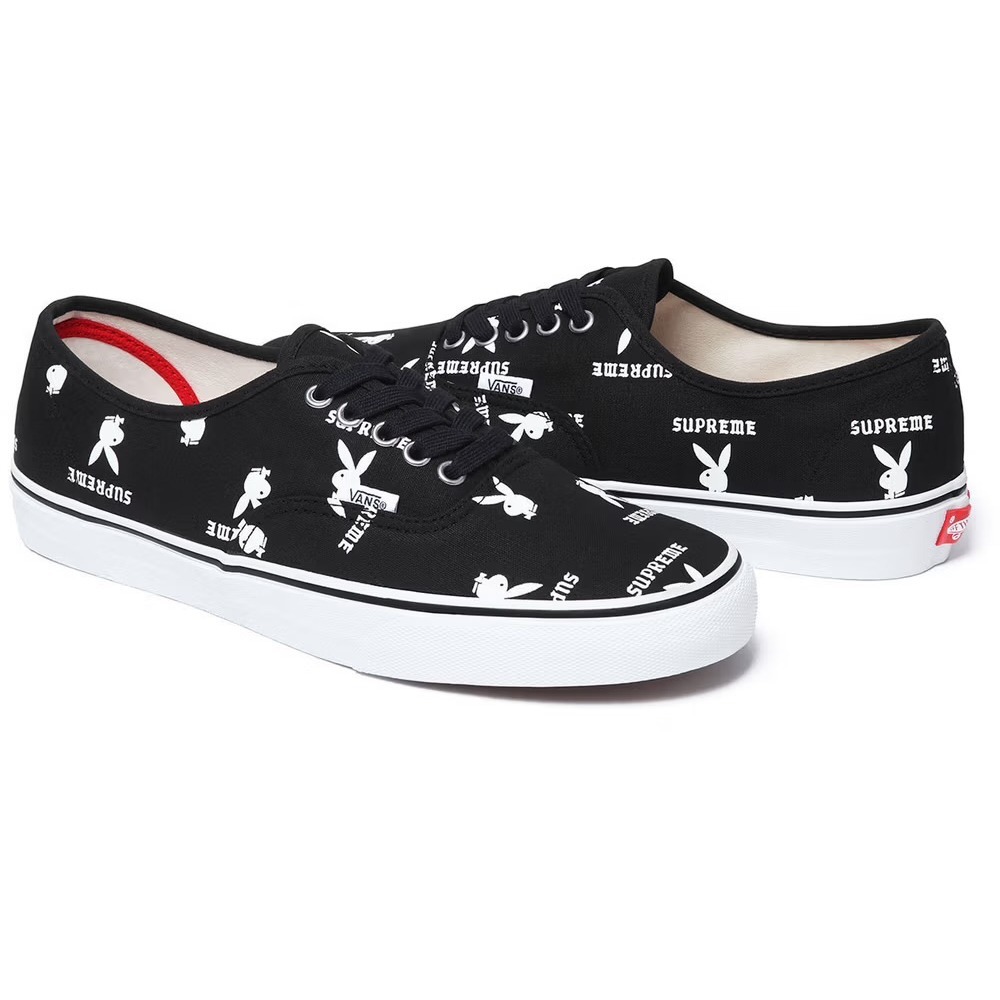 Rare Supreme Playboy Vans Authentic Pro Low Mens 9 Black FW 2013 Streetwear Mint - Picture 2 of 13